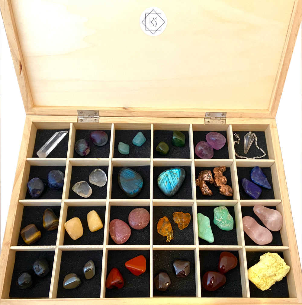 COSMIC EYE Coffret Pierres Naturelles 24pcs - Calendrier Avent Lithothérapie Pierres Précieuses